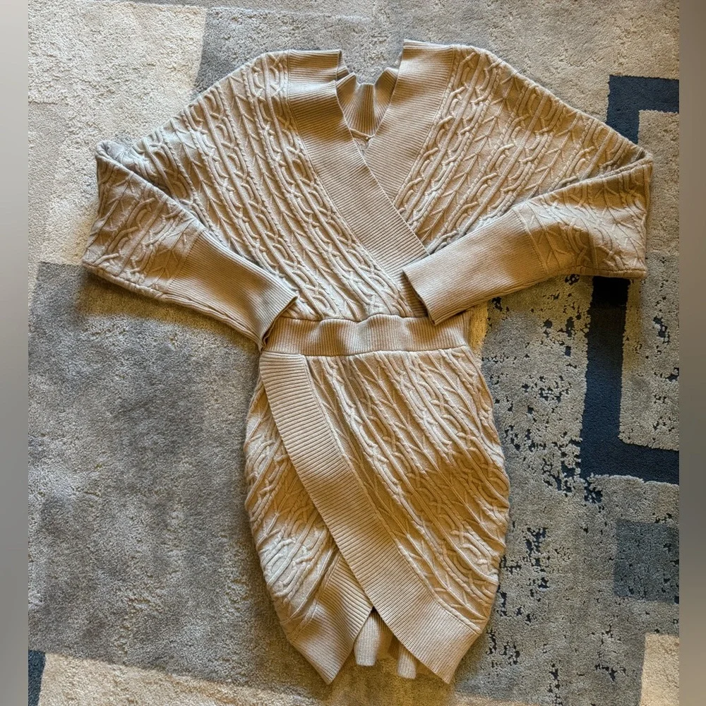 ASOS Design Light Beige Sweater Dress - Picture 2 of 7